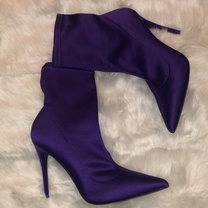 Aldo Cirelle Purple Stretch Fabric Booties
